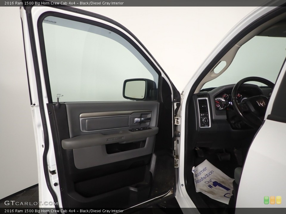Black/Diesel Gray Interior Door Panel for the 2016 Ram 1500 Big Horn Crew Cab 4x4 #144784124