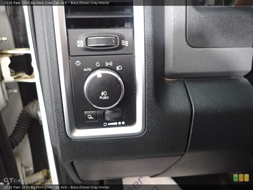 Black/Diesel Gray Interior Controls for the 2016 Ram 1500 Big Horn Crew Cab 4x4 #144784205