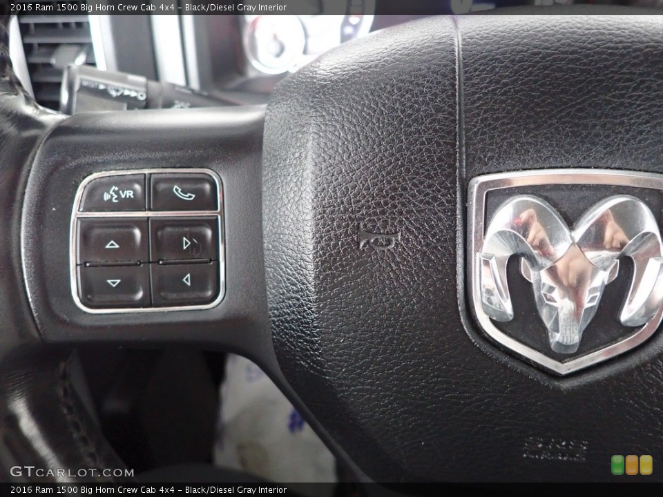 Black/Diesel Gray Interior Steering Wheel for the 2016 Ram 1500 Big Horn Crew Cab 4x4 #144784229