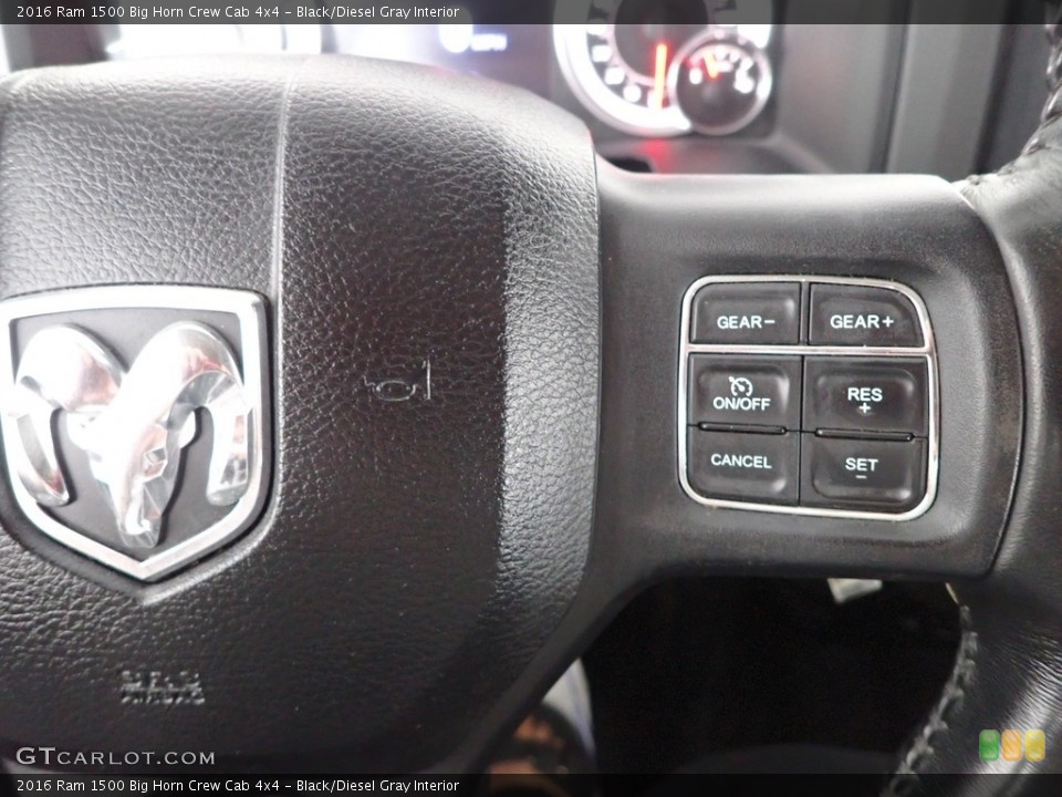 Black/Diesel Gray Interior Steering Wheel for the 2016 Ram 1500 Big Horn Crew Cab 4x4 #144784253