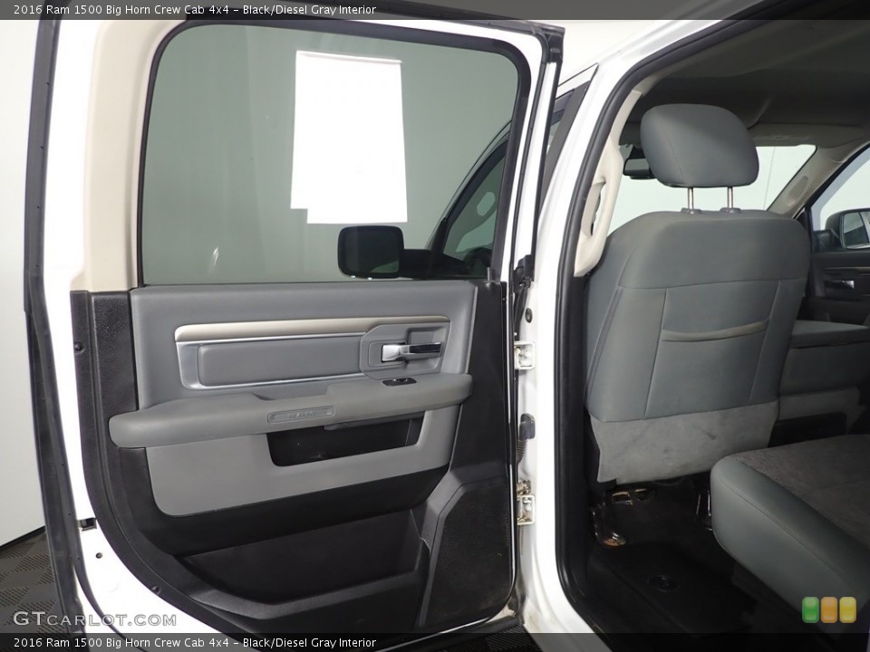 Black/Diesel Gray Interior Door Panel for the 2016 Ram 1500 Big Horn Crew Cab 4x4 #144784355