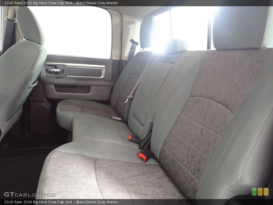 Black/Diesel Gray Interior Rear Seat for the 2016 Ram 1500 Big Horn Crew Cab 4x4 #144784370