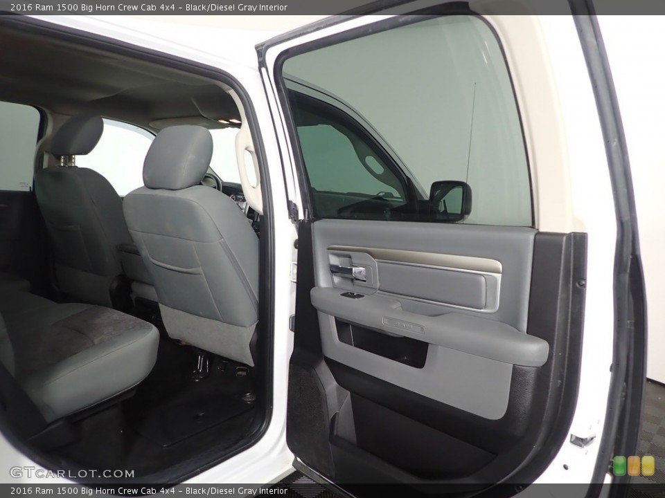 Black/Diesel Gray Interior Door Panel for the 2016 Ram 1500 Big Horn Crew Cab 4x4 #144784454