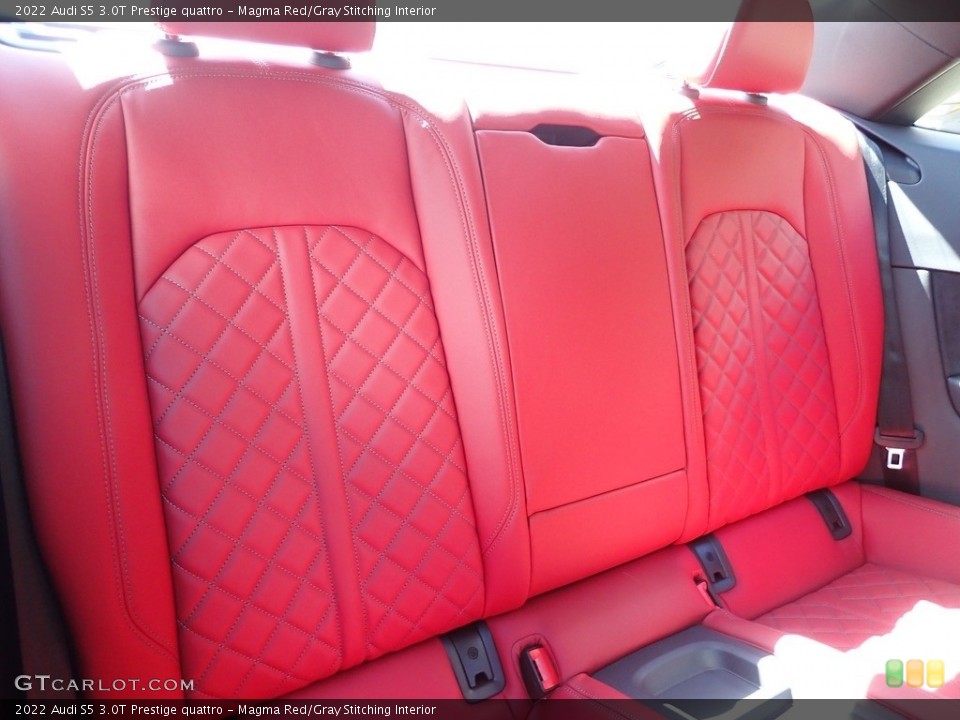 Magma Red/Gray Stitching Interior Rear Seat for the 2022 Audi S5 3.0T Prestige quattro #144799744