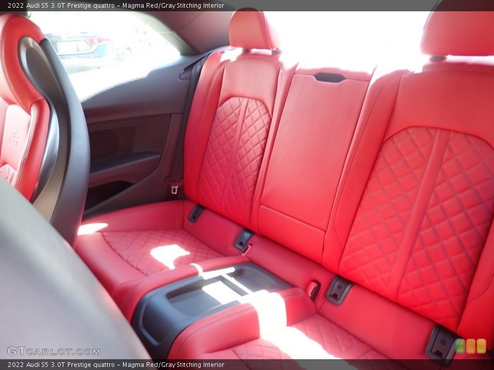 Magma Red/Gray Stitching Interior Rear Seat for the 2022 Audi S5 3.0T Prestige quattro #144799789