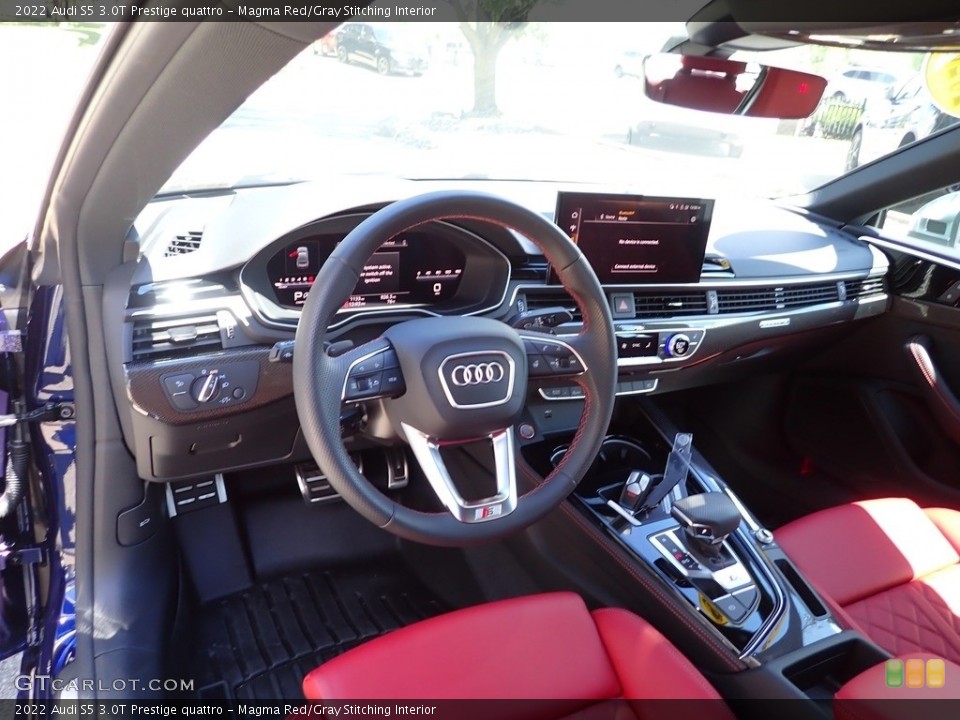 Magma Red/Gray Stitching Interior Dashboard for the 2022 Audi S5 3.0T Prestige quattro #144799816