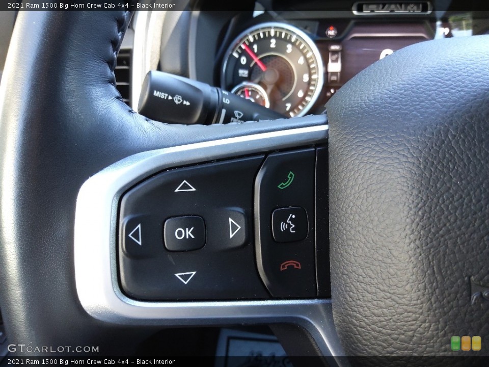 Black Interior Steering Wheel for the 2021 Ram 1500 Big Horn Crew Cab 4x4 #144800788
