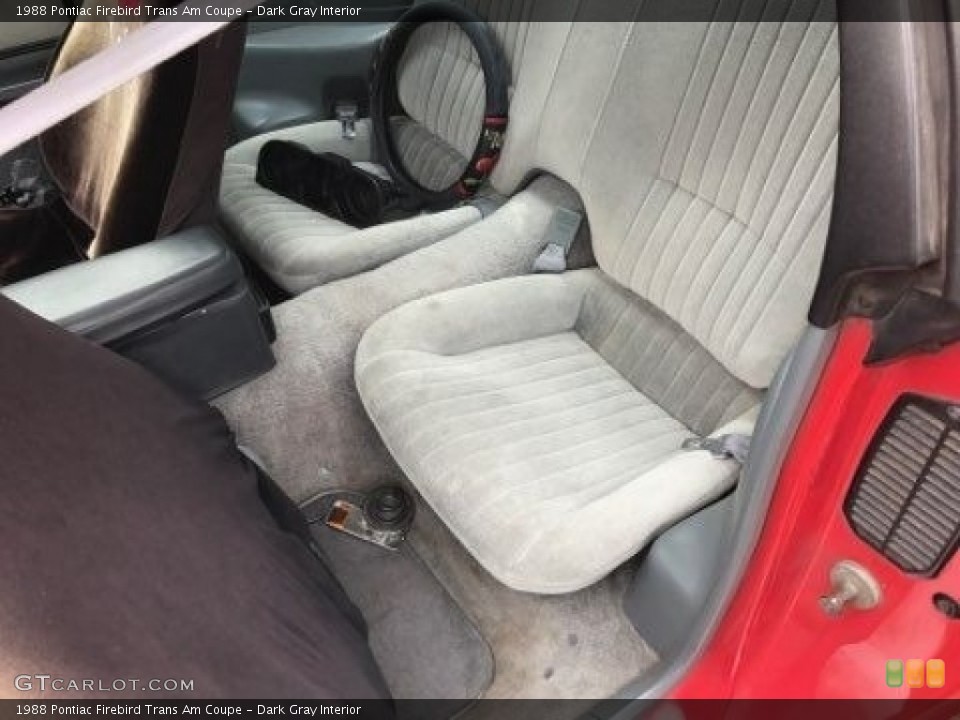 Dark Gray Interior Rear Seat for the 1988 Pontiac Firebird Trans Am Coupe #144807841