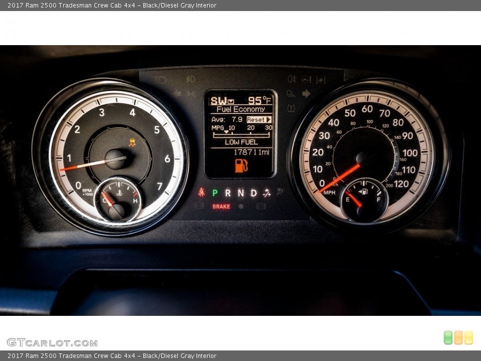 Black/Diesel Gray Interior Gauges for the 2017 Ram 2500 Tradesman Crew Cab 4x4 #144808744
