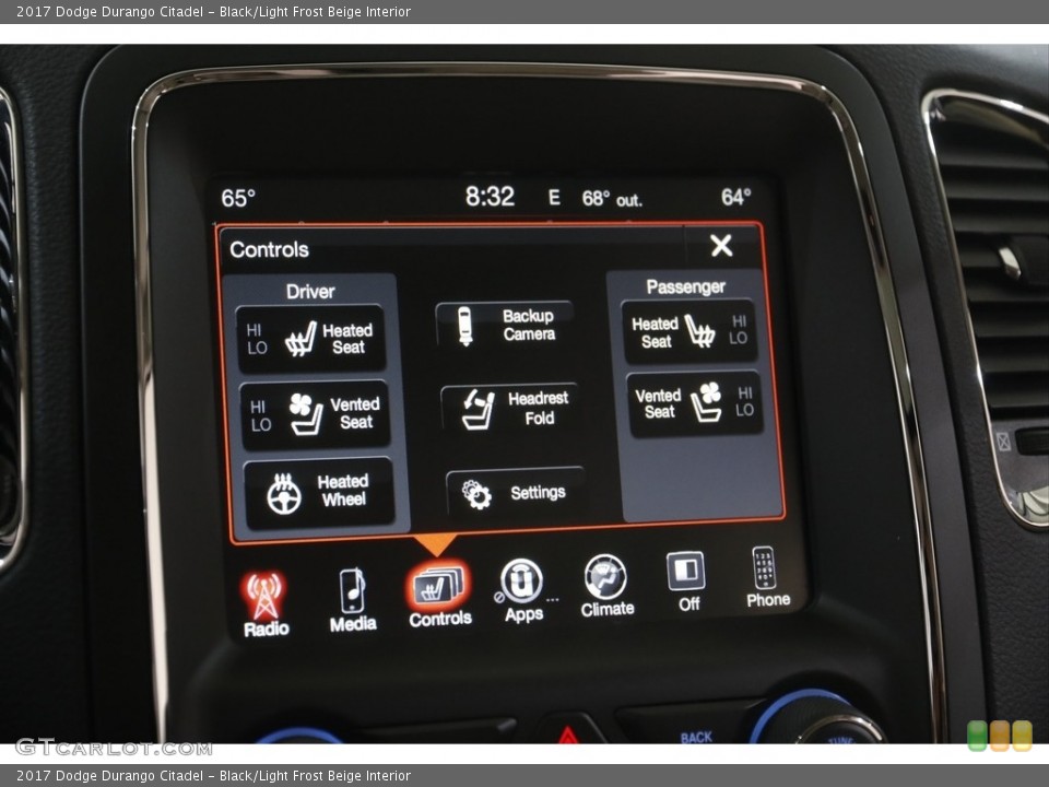 Black/Light Frost Beige Interior Controls for the 2017 Dodge Durango Citadel #144809559