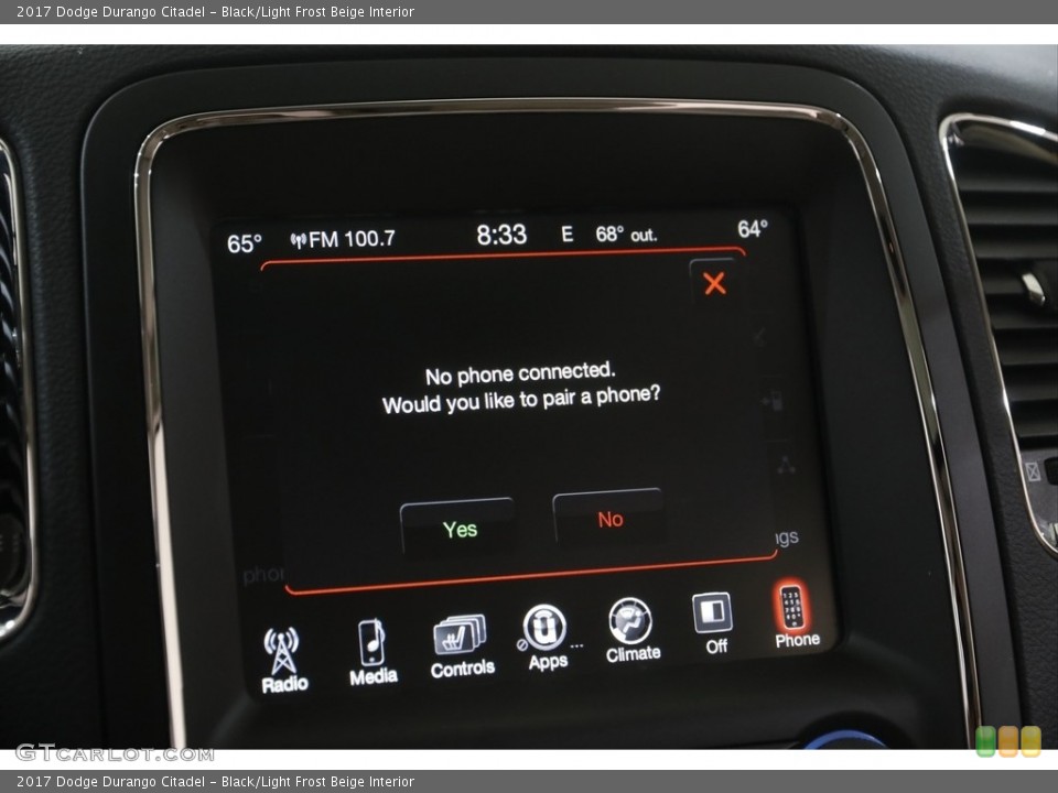 Black/Light Frost Beige Interior Controls for the 2017 Dodge Durango Citadel #144809593