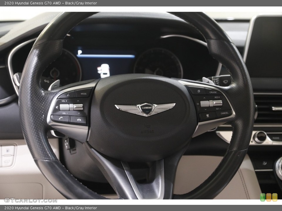 Black/Gray Interior Steering Wheel for the 2020 Hyundai Genesis G70 AWD #144815087