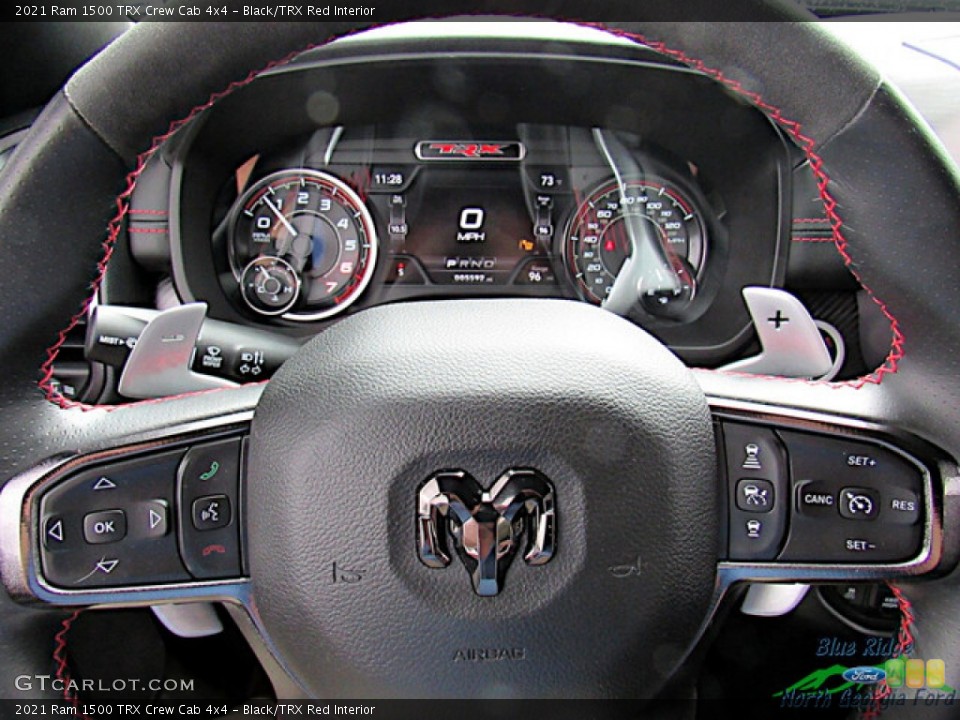 Black/TRX Red Interior Steering Wheel for the 2021 Ram 1500 TRX Crew Cab 4x4 #144821210