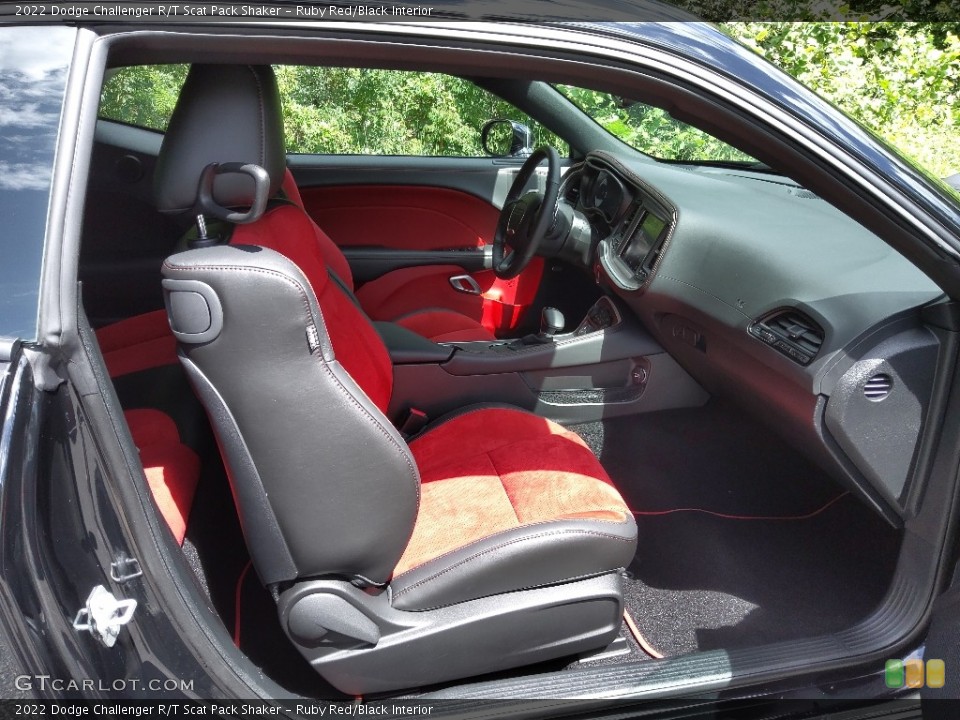 Ruby Red/Black Interior Front Seat for the 2022 Dodge Challenger R/T Scat Pack Shaker #144825724