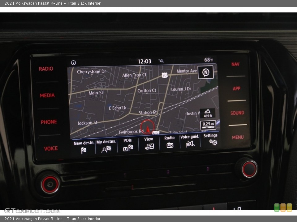 Titan Black Interior Navigation for the 2021 Volkswagen Passat R-Line #144825731