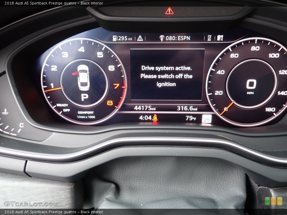 Black Interior Gauges for the 2018 Audi A5 Sportback Prestige quattro #144830558
