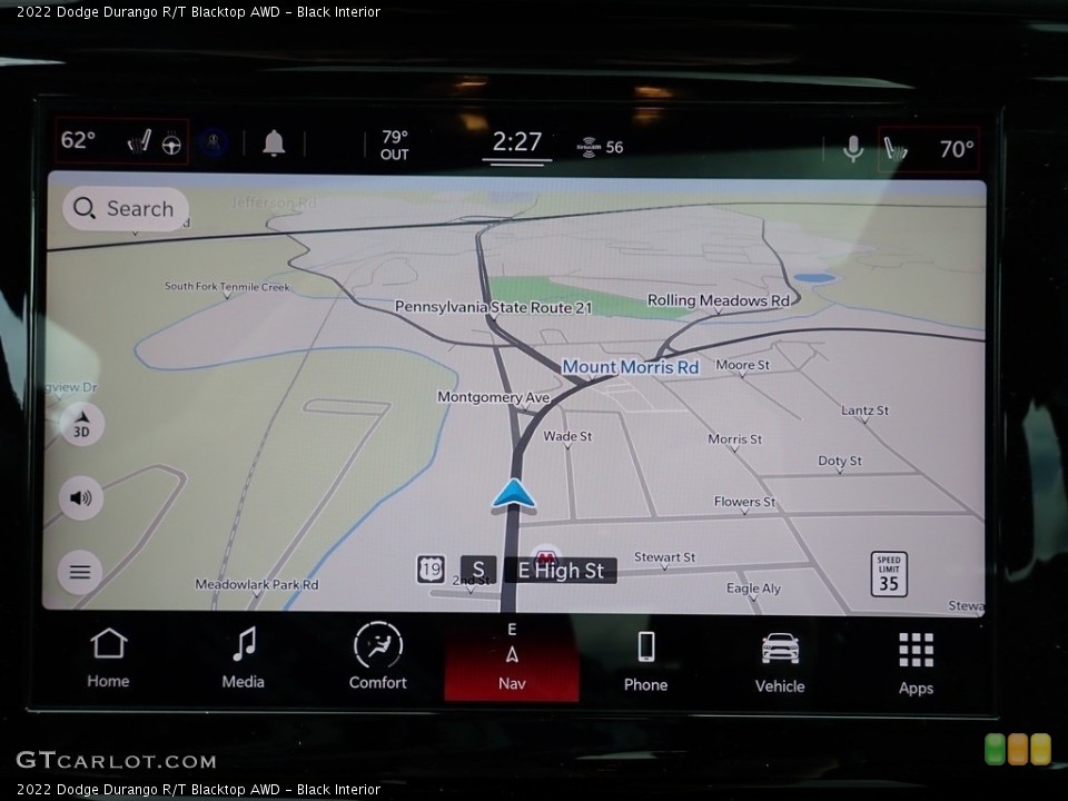 Black Interior Navigation for the 2022 Dodge Durango R/T Blacktop AWD #144833225