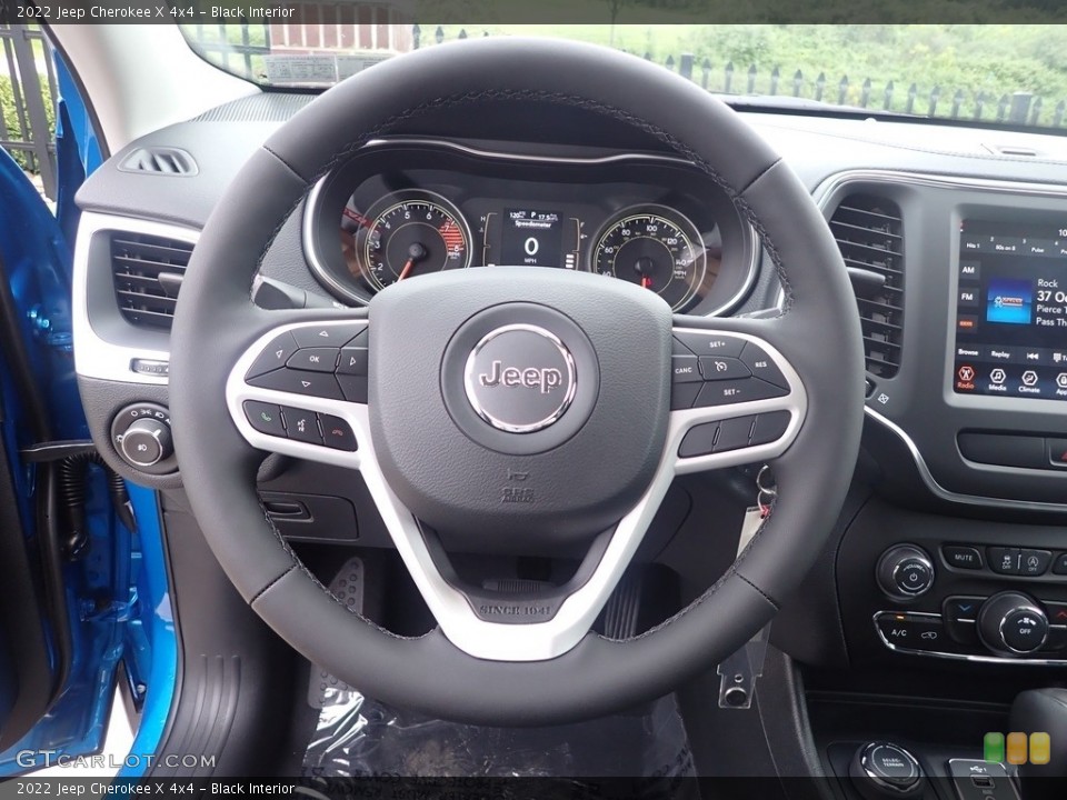 Black Interior Steering Wheel for the 2022 Jeep Cherokee X 4x4 #144833978