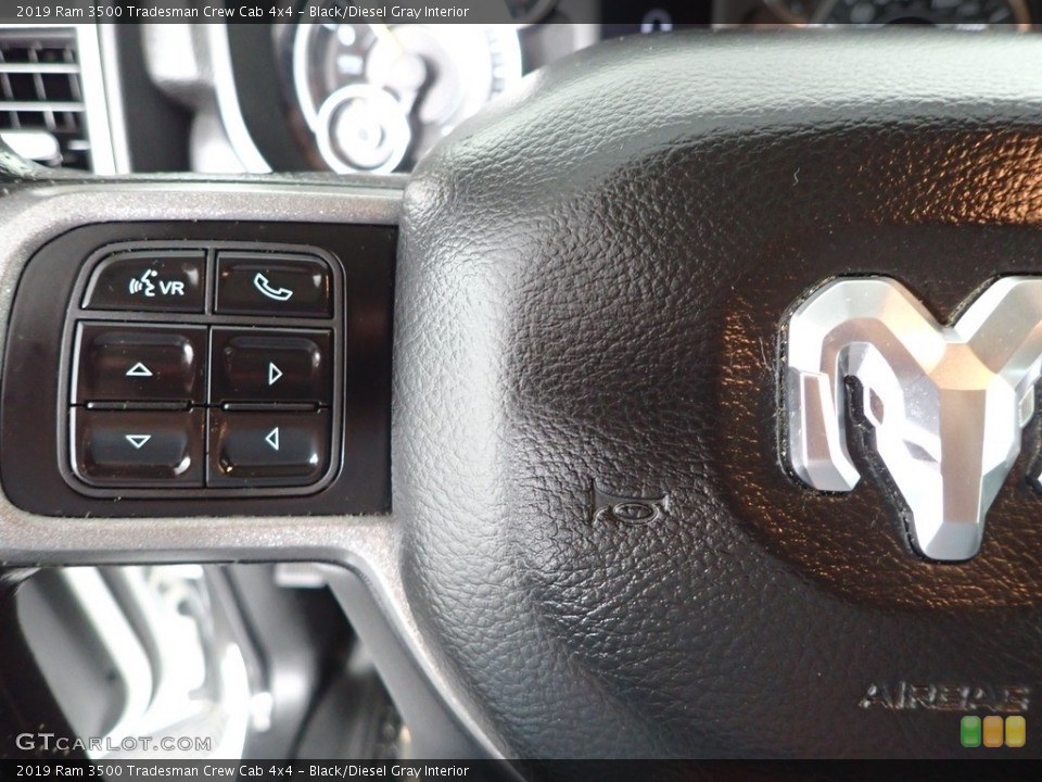 Black/Diesel Gray Interior Steering Wheel for the 2019 Ram 3500 Tradesman Crew Cab 4x4 #144835745