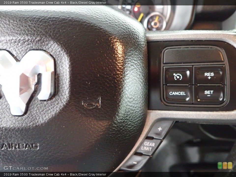 Black/Diesel Gray Interior Steering Wheel for the 2019 Ram 3500 Tradesman Crew Cab 4x4 #144835750