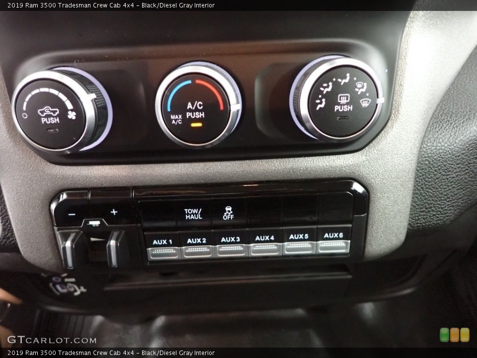 Black/Diesel Gray Interior Controls for the 2019 Ram 3500 Tradesman Crew Cab 4x4 #144835763