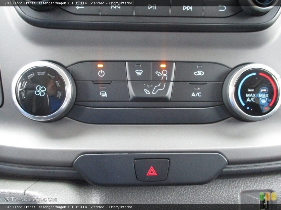 Ebony Interior Controls for the 2020 Ford Transit Passenger Wagon XLT 350 LR Extended #144836081