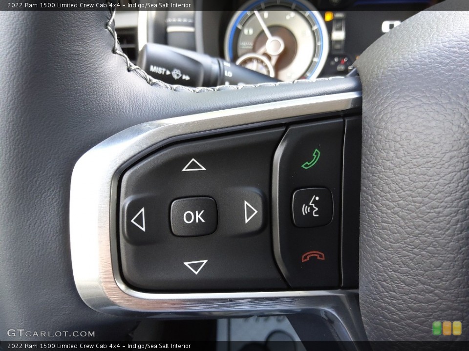 Indigo/Sea Salt Interior Steering Wheel for the 2022 Ram 1500 Limited Crew Cab 4x4 #144838085
