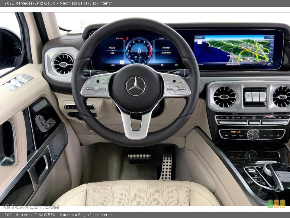 Macchiato Beige/Black Interior Front Seat for the 2021 Mercedes-Benz G 550 #144838424
