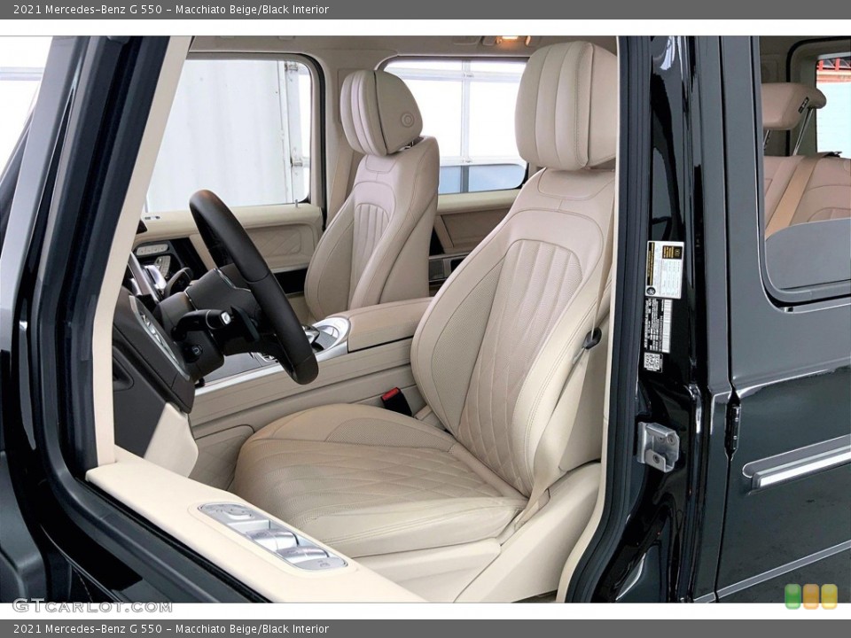 Macchiato Beige/Black Interior Front Seat for the 2021 Mercedes-Benz G 550 #144838799