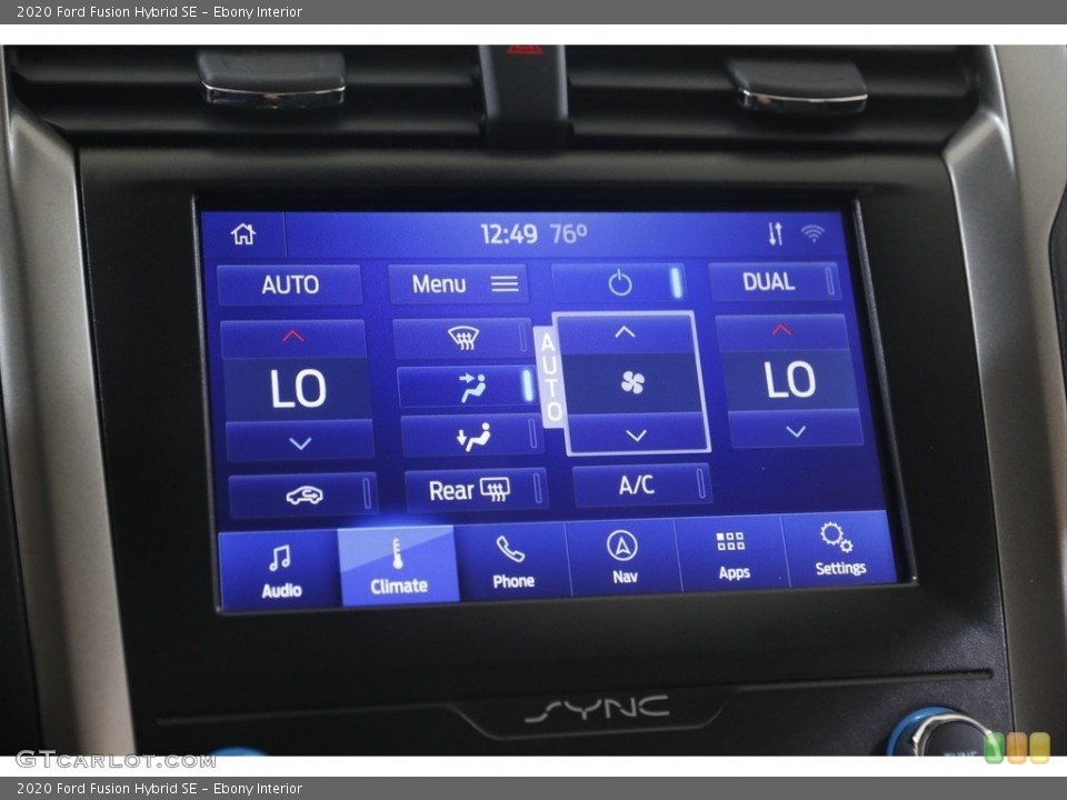 Ebony Interior Controls for the 2020 Ford Fusion Hybrid SE #144841877