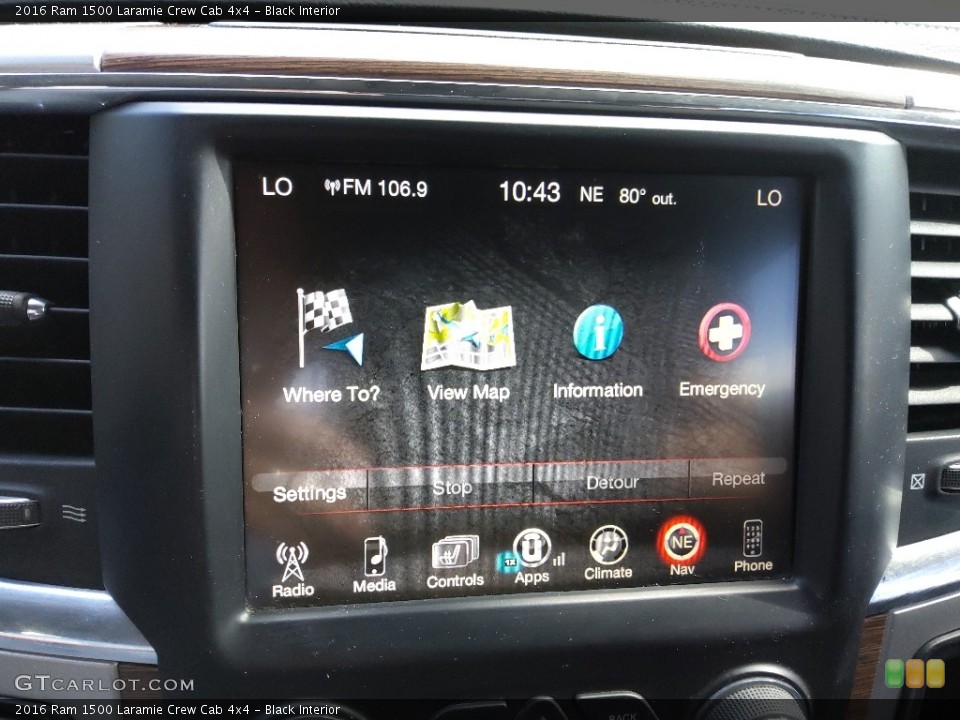 Black Interior Controls for the 2016 Ram 1500 Laramie Crew Cab 4x4 #144842183