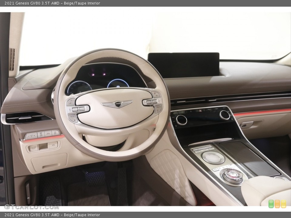 Beige/Taupe Interior Dashboard for the 2021 Genesis GV80 3.5T AWD #144843801
