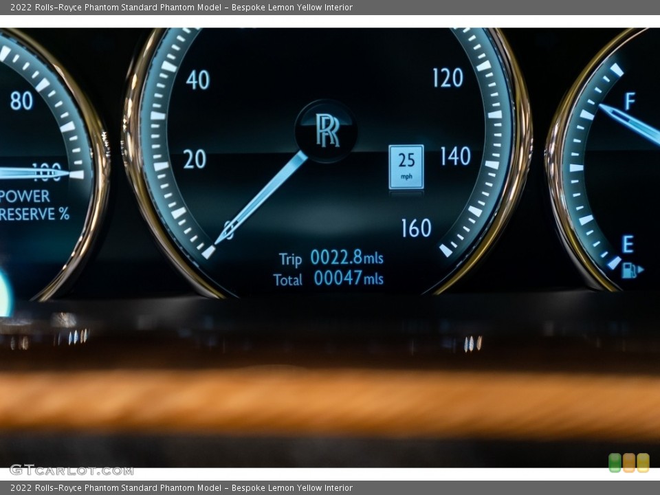 Bespoke Lemon Yellow Interior Gauges for the 2022 Rolls-Royce Phantom  #144849474