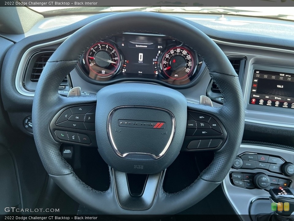 Black Interior Steering Wheel for the 2022 Dodge Challenger GT Blacktop #144850057