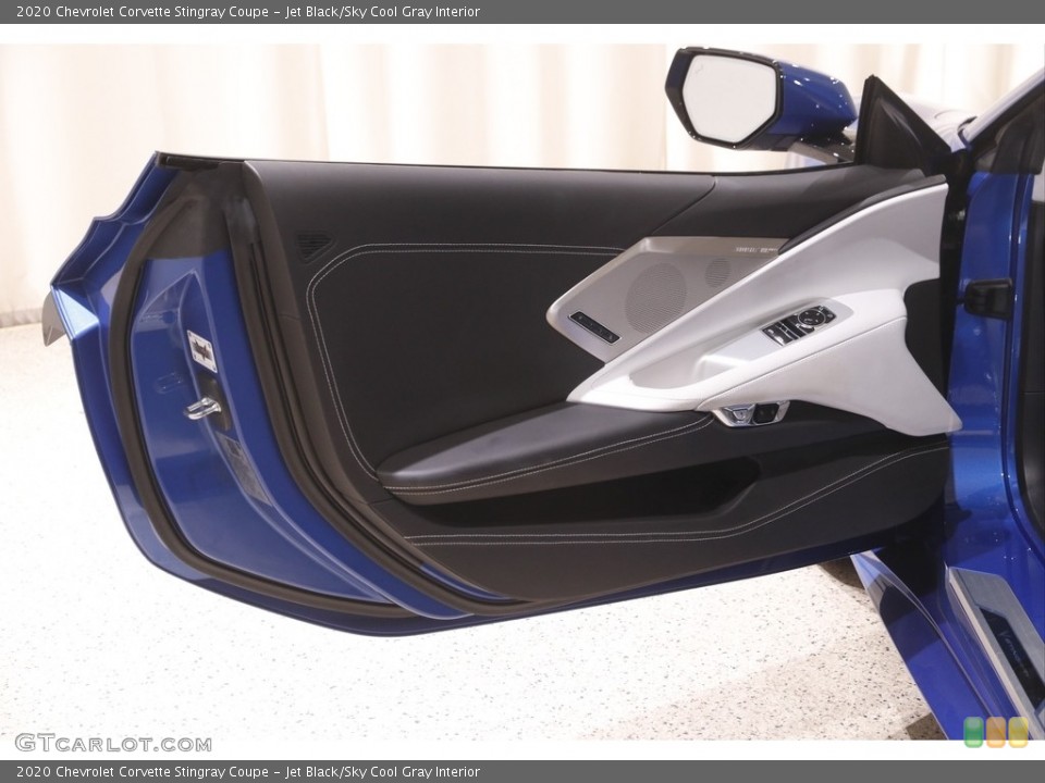 Jet Black/Sky Cool Gray Interior Door Panel for the 2020 Chevrolet Corvette Stingray Coupe #144858972