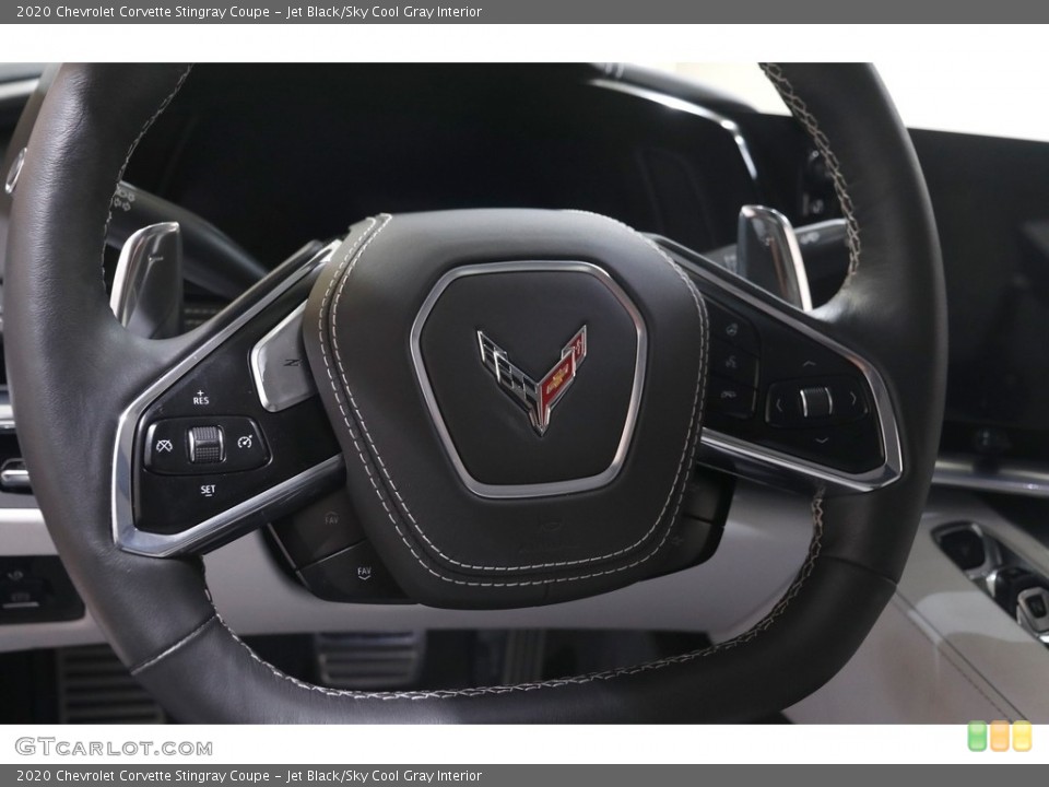 Jet Black/Sky Cool Gray Interior Steering Wheel for the 2020 Chevrolet Corvette Stingray Coupe #144859003