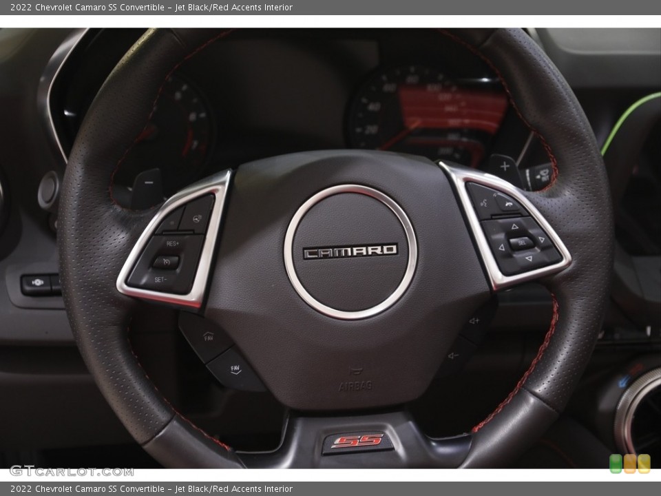 Jet Black/Red Accents Interior Steering Wheel for the 2022 Chevrolet Camaro SS Convertible #144859164