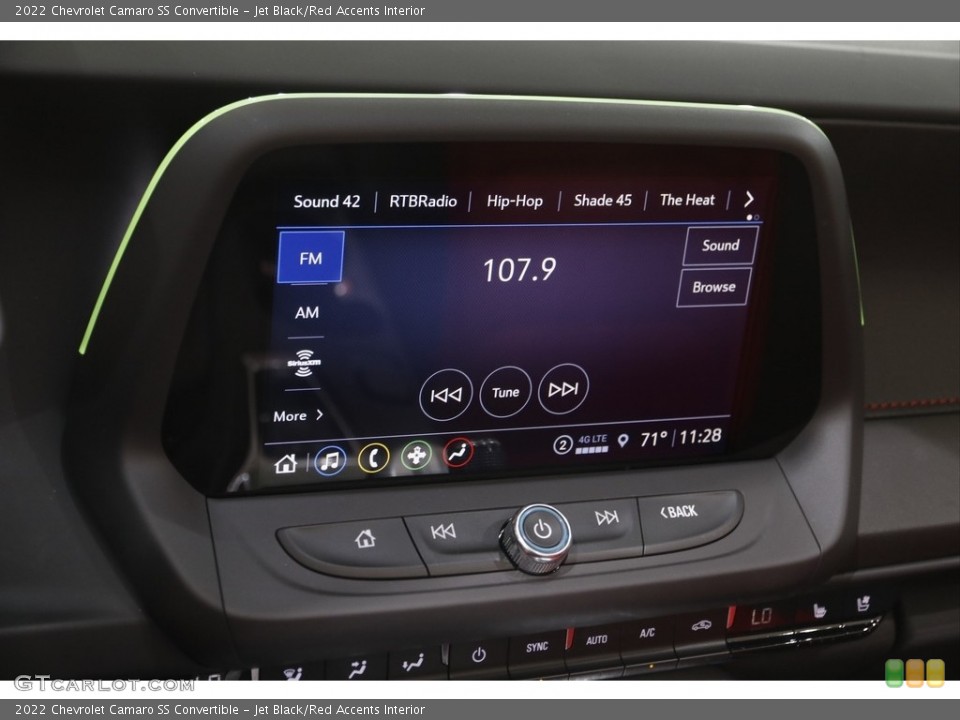Jet Black/Red Accents Interior Controls for the 2022 Chevrolet Camaro SS Convertible #144859182