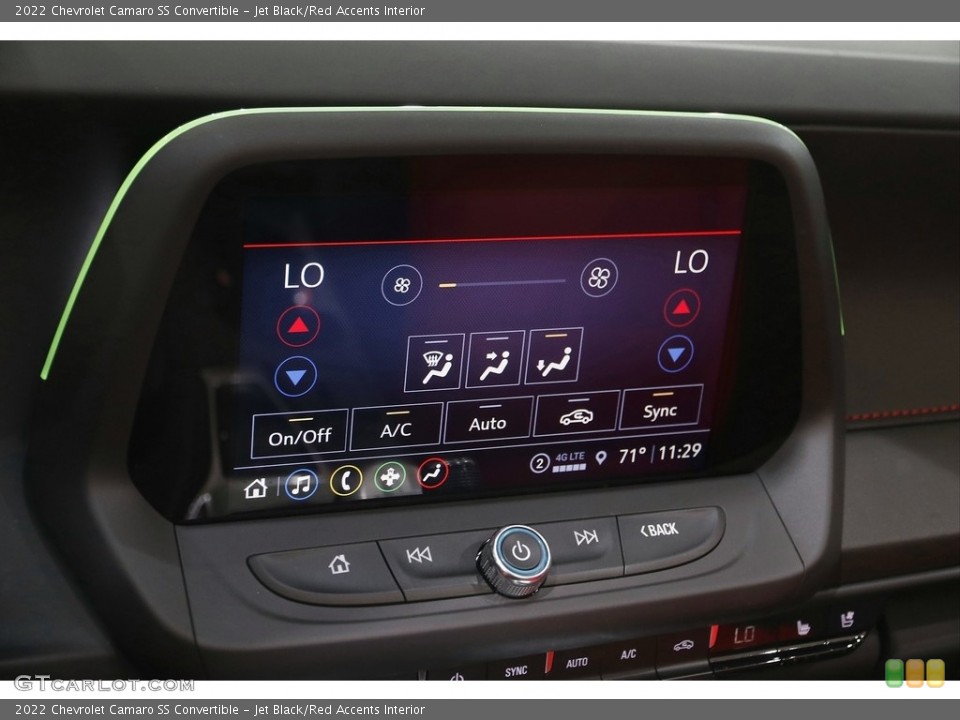 Jet Black/Red Accents Interior Controls for the 2022 Chevrolet Camaro SS Convertible #144859194