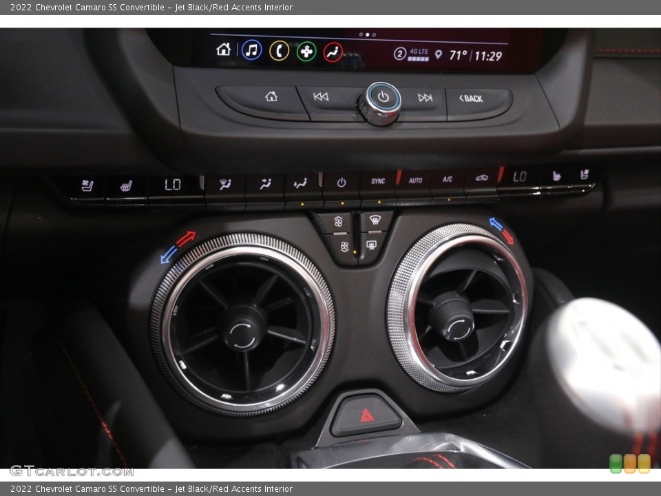 Jet Black/Red Accents Interior Controls for the 2022 Chevrolet Camaro SS Convertible #144859206