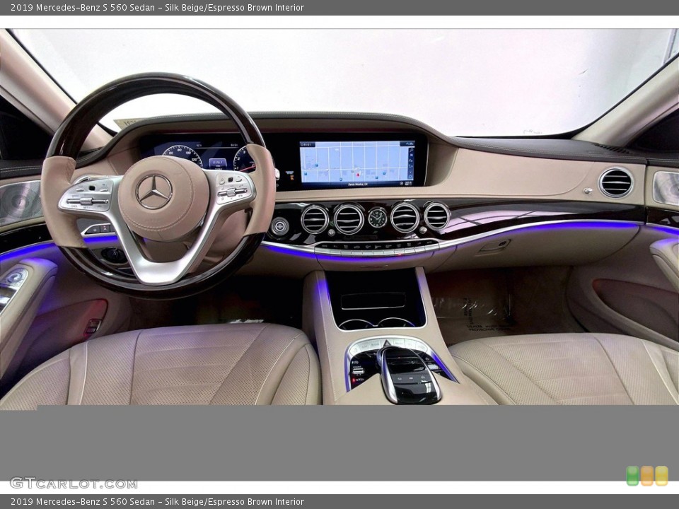Silk Beige/Espresso Brown Interior Dashboard for the 2019 Mercedes-Benz S 560 Sedan #144863404