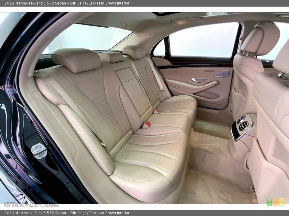 Silk Beige/Espresso Brown Interior Rear Seat for the 2019 Mercedes-Benz S 560 Sedan #144863506