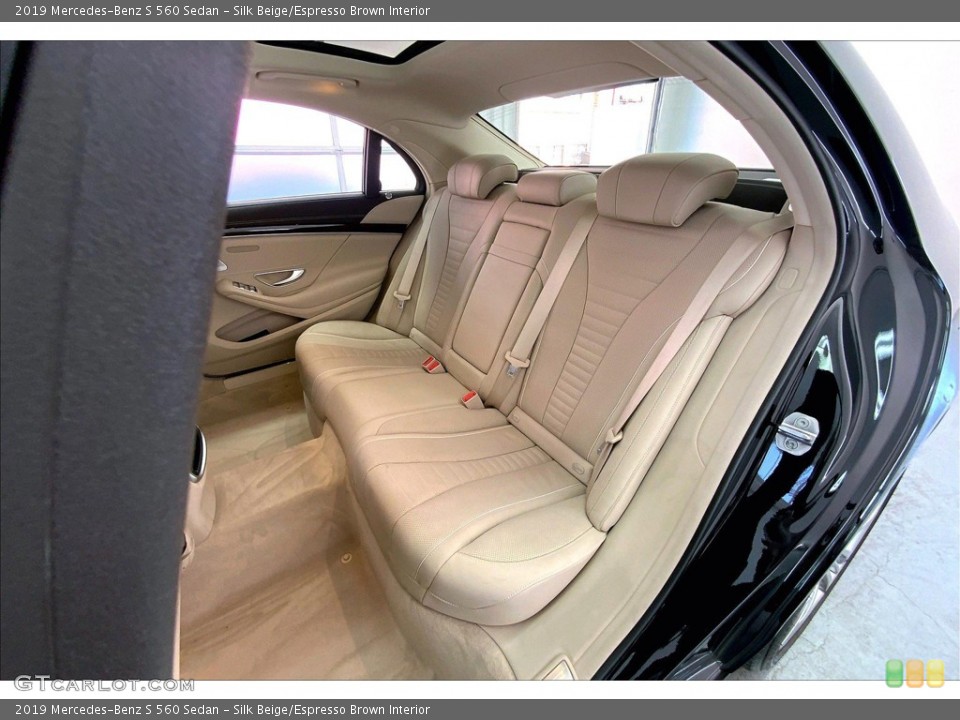 Silk Beige/Espresso Brown Interior Rear Seat for the 2019 Mercedes-Benz S 560 Sedan #144863536