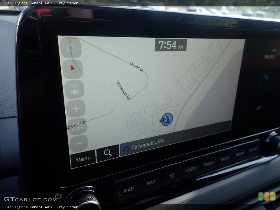 Gray Interior Navigation for the 2023 Hyundai Kona SE AWD #144865795