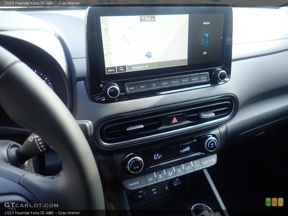 Gray Interior Controls for the 2023 Hyundai Kona SE AWD #144865807