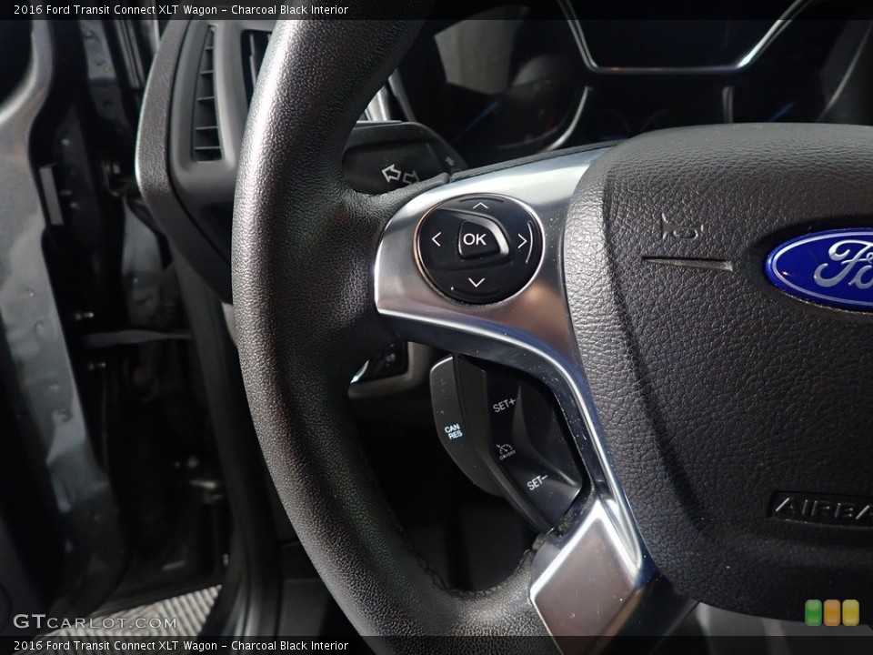 Charcoal Black Interior Steering Wheel for the 2016 Ford Transit Connect XLT Wagon #144870778