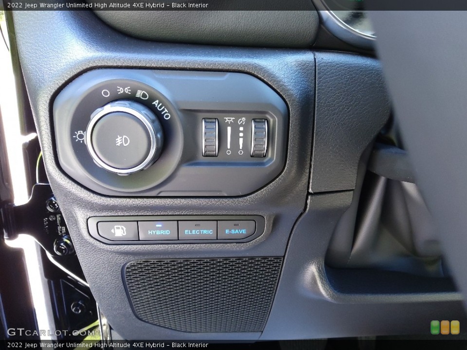 Black Interior Controls for the 2022 Jeep Wrangler Unlimited High Altitude 4XE Hybrid #144871273