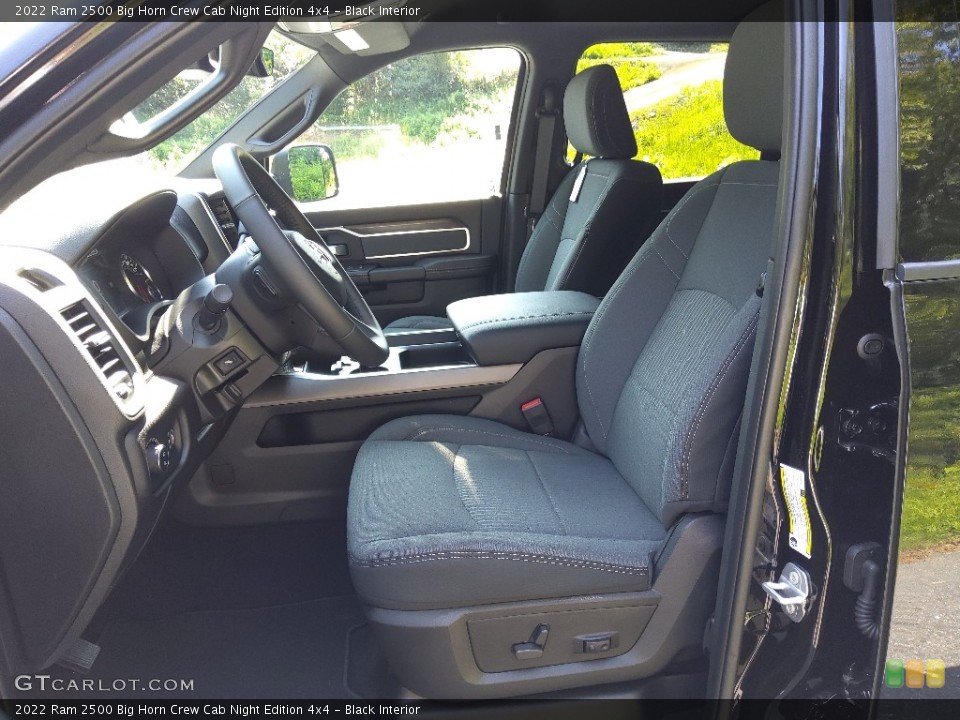 Black Interior Front Seat for the 2022 Ram 2500 Big Horn Crew Cab Night Edition 4x4 #144882041