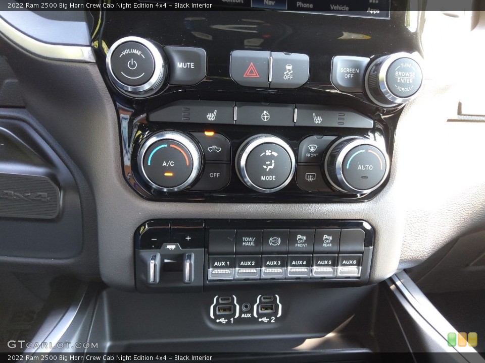 Black Interior Controls for the 2022 Ram 2500 Big Horn Crew Cab Night Edition 4x4 #144882377