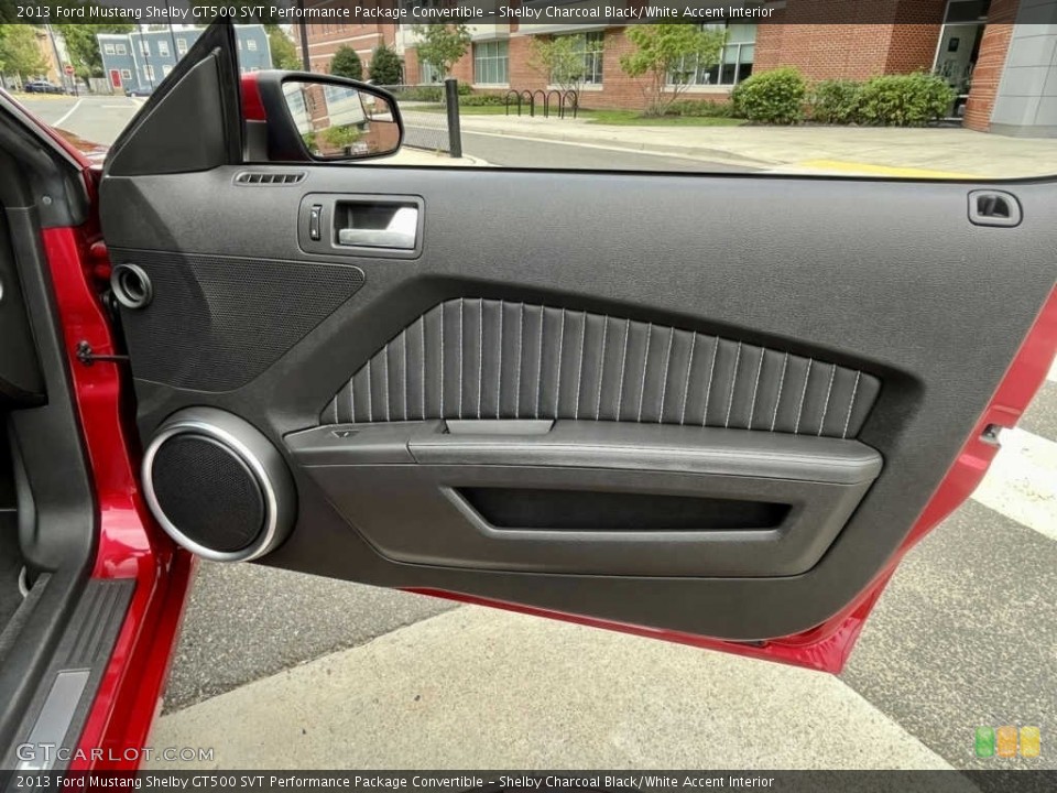 Shelby Charcoal Black/White Accent Interior Door Panel for the 2013 Ford Mustang Shelby GT500 SVT Performance Package Convertible #144882722